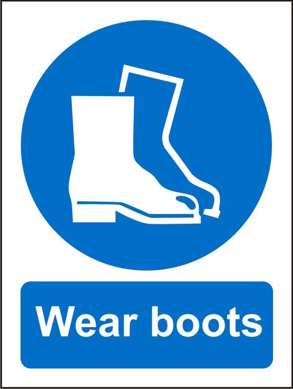 Mandatory Sign Boots Adhesive Plastic 20 x 15 cm