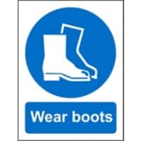 Mandatory Sign Boots Plastic 20 x 15 cm