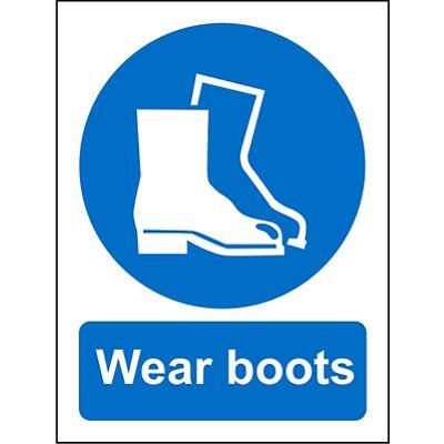 Mandatory Sign Boots Plastic 30 x 20 cm