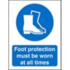 Mandatory Sign Foot Protection Worn at All Times Plastic 20 x 15 cm