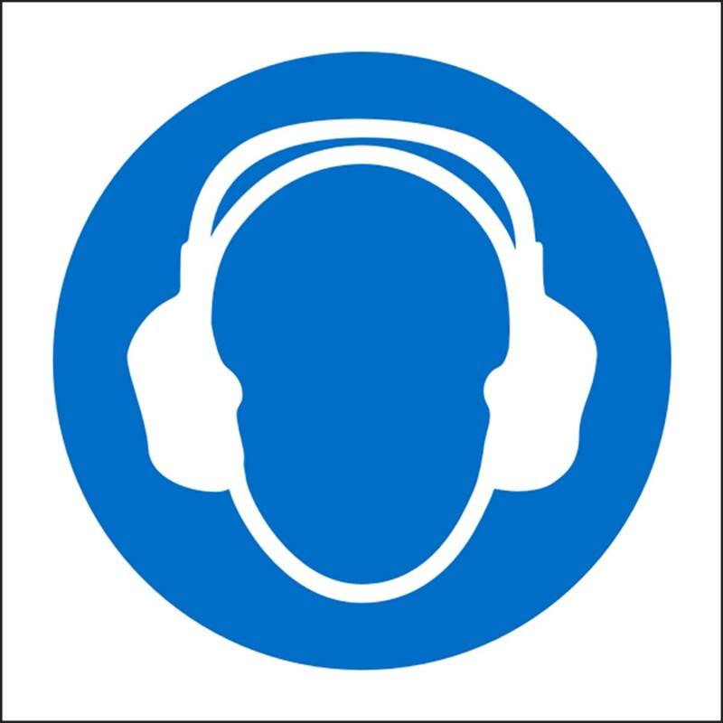 Mandatory Sign Ear Protection Adhesive Vinyl 20 x 20 cm