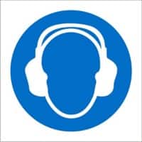 Mandatory Sign Ear Protection Plastic 15 x 15 cm