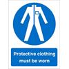 Mandatory Sign Protective Clothing Must Be Worn Plastic 20 x 15 cm