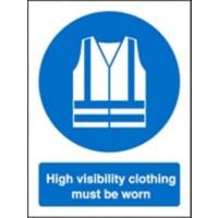 Mandatory Sign High Vis Clothing Must Be Worn Adhesive Vinyl 20 x 15 cm