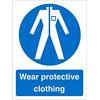 Mandatory Sign Wear Protective Clothing Plastic 20 x 15 cm