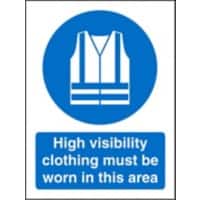 Mandatory Sign High Vis Clothing Must Be Worn Adhesive Vinyl 20 x 15 cm