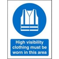 Mandatory Sign High Vis Clothing Must Be Worn Adhesive Vinyl 30 x 20 cm
