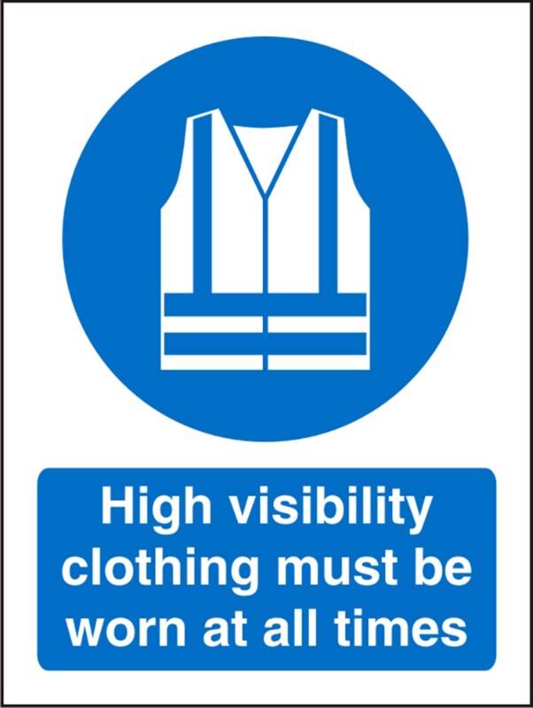 Mandatory Sign High Vis Clothing Must Be Worn Adhesive Vinyl 30 x 20 cm