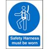 Mandatory Sign Safety Harness Must Be Worn Vinyl 30 x 20 cm
