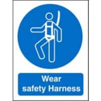 Mandatory Sign Wear Safety Harness Adhesive Vinyl 20 x 15 cm