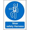 Mandatory Sign Wear Safety Harness Plastic 20 x 15 cm