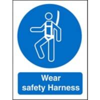 Mandatory Sign Safety Harness Plastic 30 x 20 cm