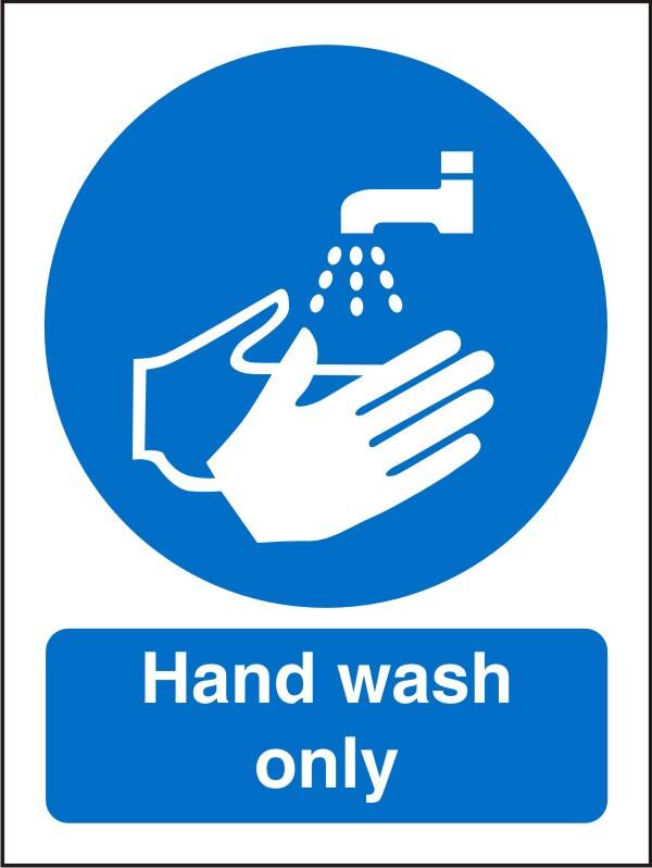 Mandatory Sign Wash Hands Adhesive Plastic 20 x 15 cm