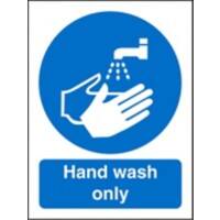 Mandatory Sign Wash Hands Plastic 20 x 15 cm