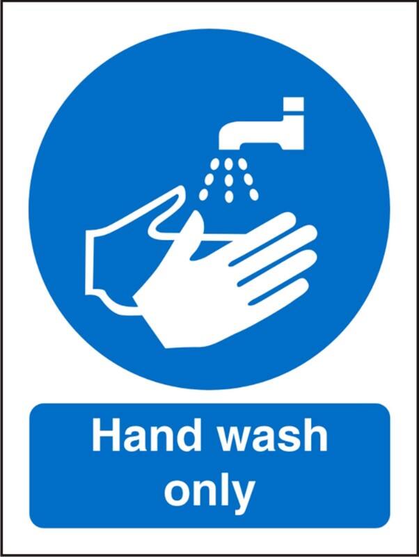 Mandatory Sign Wash Hands Adhesive Plastic 30 x 20 cm