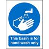 Mandatory Sign This Basin is for Hands Only Vinyl Blue, White 20 x 15 cm