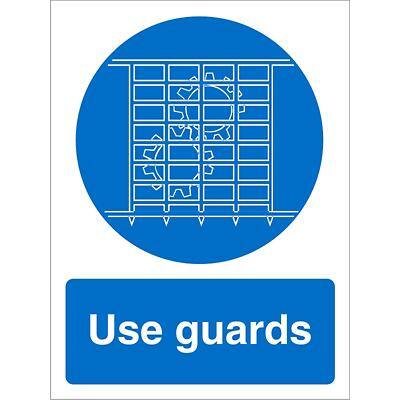 Mandatory Sign Use Guards vinyl 20 x 15 cm