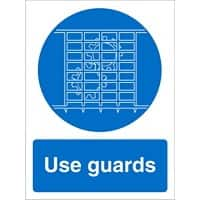 Mandatory Sign Use Guards vinyl 20 x 15 cm