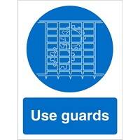 Mandatory Sign Use Guards Plastic 20 x 15 cm