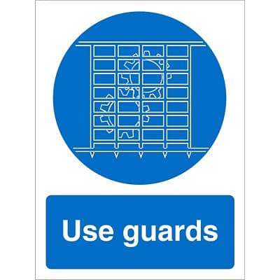 Mandatory Sign Use Guards Plastic 20 x 15 cm