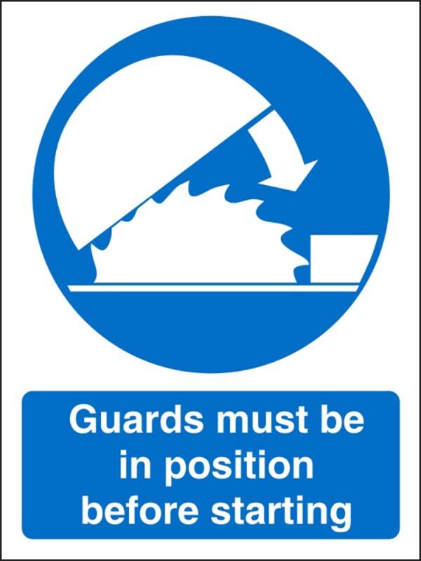 Mandatory Sign Guards Adhesive Plastic 30 x 20 cm