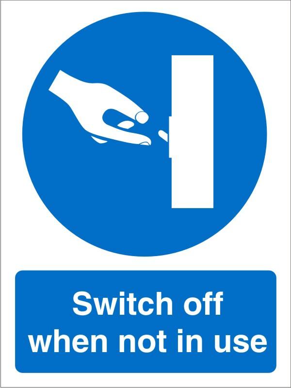 Mandatory Sign Switch Off Adhesive Vinyl 30 x 20 cm