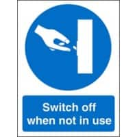 Mandatory Sign Switch Off Plastic 20 x 15 cm