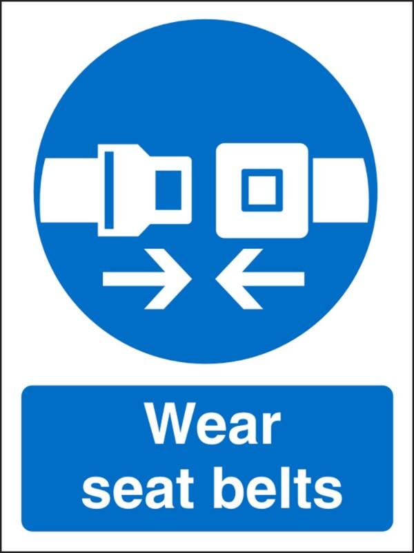 Mandatory Sign Seat Belts Adhesive Vinyl 20 x 15 cm