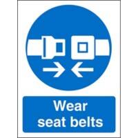 Mandatory Sign Seat Belts Adhesive Vinyl 20 x 15 cm