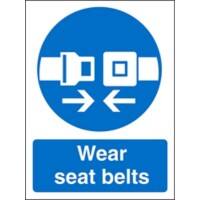 Mandatory Sign Seat Belts vinyl Blue, White 20 x 15 cm