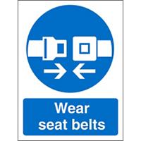 Mandatory Sign Seat Belts vinyl Blue, White 20 x 15 cm