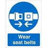 Mandatory Sign Seat Belts Plastic Blue, White 30 x 20 cm