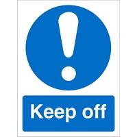 Mandatory Sign Keep Off Adhesive Vinyl 20 x 15 cm