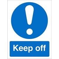 Mandatory Sign Keep Off vinyl Blue, White 20 x 15 cm