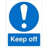 Mandatory Sign Keep Off Plastic Blue, White 20 x 15 cm