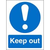 Mandatory Sign Keep Out vinyl Blue, White 20 x 15 cm