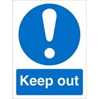 Mandatory Sign Keep Out Adhesive Vinyl 30 x 20 cm