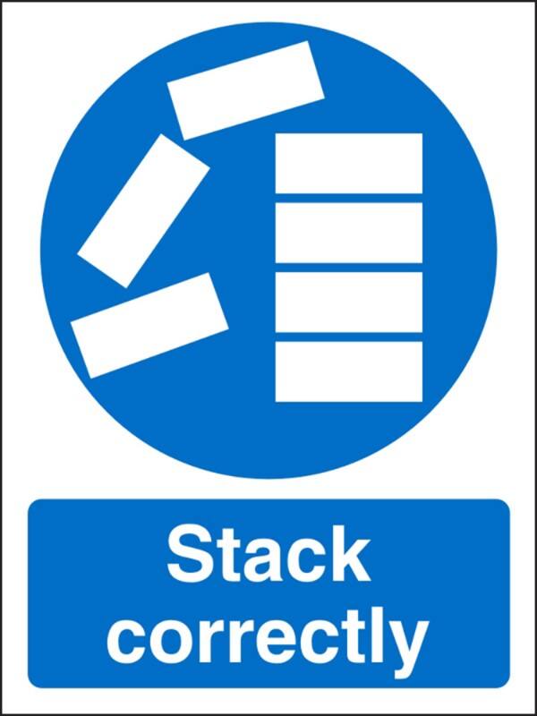 Mandatory Sign Stack Correctly Adhesive Vinyl 30 x 20 cm