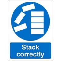 Mandatory Sign Stack Correctly Adhesive Plastic 20 x 15 cm