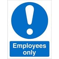 Mandatory Sign Employees vinyl Blue,White 20 x 15 cm