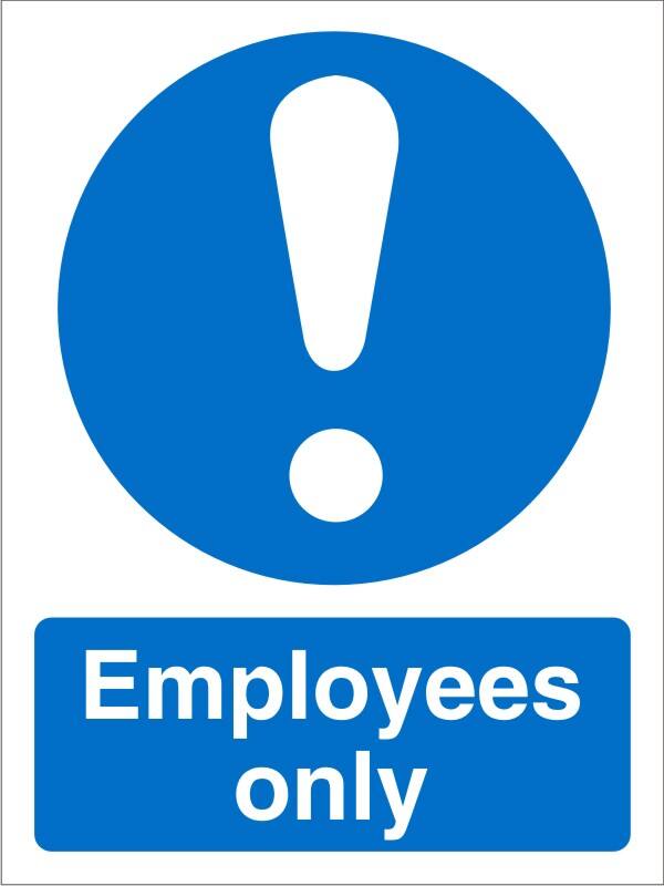 Mandatory Sign Employees Adhesive Plastic 20 x 15 cm