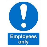 Mandatory Sign Employees Adhesive Plastic 30 x 20 cm