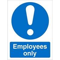 Mandatory Sign Employees Plastic Blue, White 30 x 20 cm