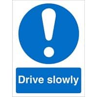 Mandatory Sign Drive Slow vinyl 30 x 20 cm