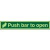 Exit Sign Push Bar To Open with Right Arrow Plastic Green, White 5 x 30 cm