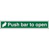 Exit Sign Push Bar To Open with Right Arrow Plastic 7.5 x 45 cm