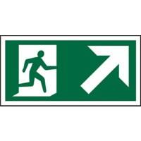 Fire Exit Sign with Up Right Arrow Vinyl 15 x 30 cm