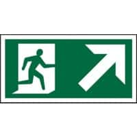 Fire Exit Sign with Up Right Arrow Plastic 10 x 20 cm