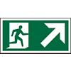 Fire Exit Sign with Up Right Arrow Plastic 15 x 30 cm