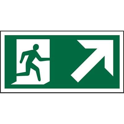 Fire Exit Sign with Up Right Arrow Plastic 15 x 30 cm